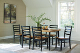 Blondon Brown/Black Dining Table and 6 Chairs by Ashley at Eve Furniture
