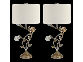 Bloom Natural/Brass Table Lamp (Set of 2) by Crestview at Eve Furniture
