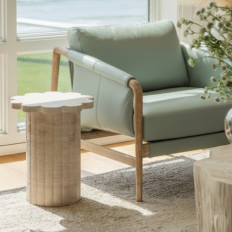 Blossom Faux Travertine Indoor/Outdoor Concrete Side Table by TOV Furniture at Eve Furniture