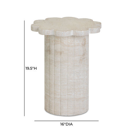 Blossom Faux Travertine Indoor/Outdoor Concrete Side Table by TOV Furniture at Eve Furniture