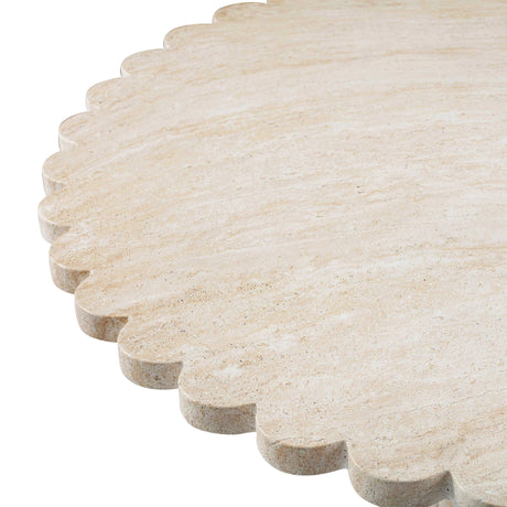Blossom Washed Travertine Finish Indoor / Outdoor 54" Round Dining Table by TOV Furniture at Eve Furniture