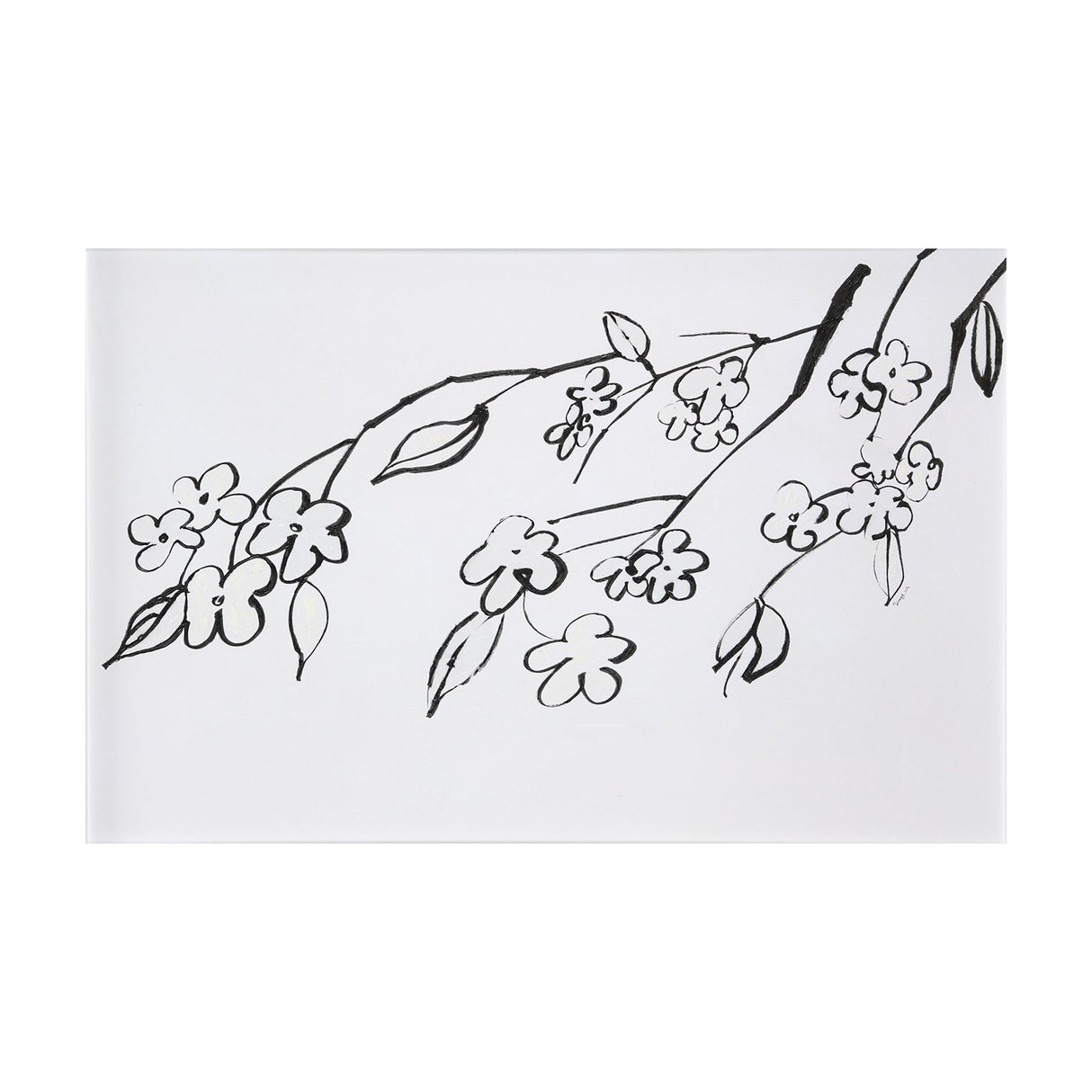 Blossoming Cherry Branch by Mercana Studio a Hand Embellished Textured Canvas by Mercana at Eve Furniture