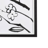 Blossoming Cherry Branch by Mercana Studio Hand Embellished Framed Art Print Matted under Glass by Mercana at Eve Furniture