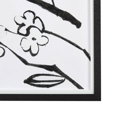 Blossoming Cherry Branch by Mercana Studio Hand Embellished Framed Art Print Matted under Glass by Mercana at Eve Furniture