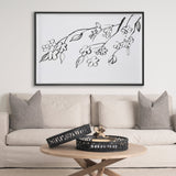 Blossoming Cherry Branch by Mercana Studio Hand Embellished Framed Art Print Matted under Glass by Mercana at Eve Furniture