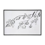 Blossoming Cherry Branch by Mercana Studio Hand Embellished Framed Art Print Matted under Glass by Mercana at Eve Furniture