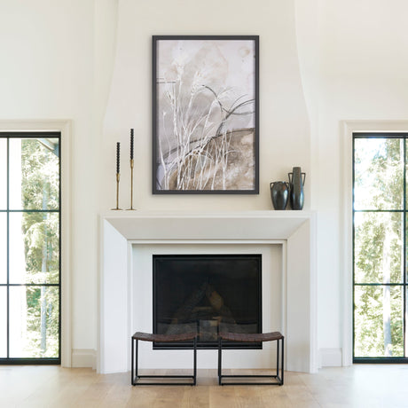 Blowing Grass II by Mercana Studio a Hand Embellished Textured Framed Art Print by Mercana at Eve Furniture