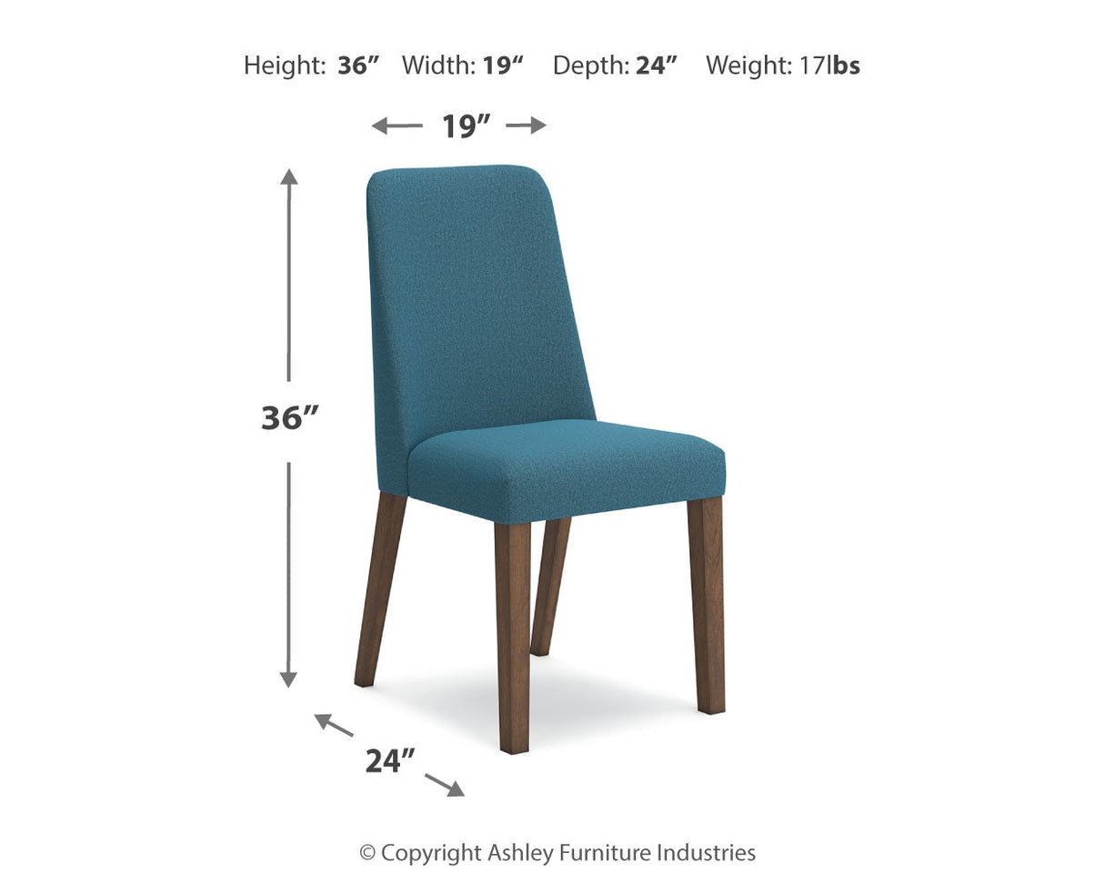 Lyncott Dining Table and 4 Chairs in Blue/Brown