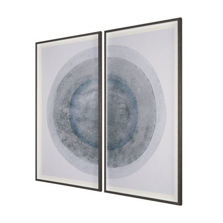 Blue Eclipse (Set of 2) by Mercana Studio a Hand Embellished Framed Art Print Matted under Glass by Mercana at Eve Furniture