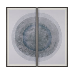 Blue Eclipse (Set of 2) by Mercana Studio a Hand Embellished Framed Art Print Matted under Glass by Mercana at Eve Furniture
