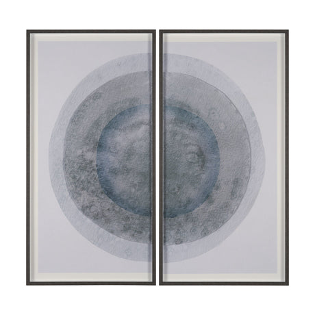Blue Eclipse (Set of 2) by Mercana Studio a Hand Embellished Framed Art Print Matted under Glass by Mercana at Eve Furniture