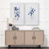 Blue Iris I by Mercana Studio a Hand Embellished Textured Framed Art Print Matted under Glass by Mercana at Eve Furniture