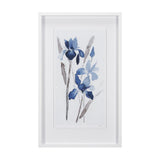 Blue Iris I by Mercana Studio a Hand Embellished Textured Framed Art Print Matted under Glass by Mercana at Eve Furniture