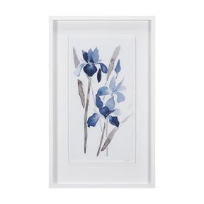 Blue Iris I by Mercana Studio a Hand Embellished Textured Framed Art Print Matted under Glass by Mercana at Eve Furniture
