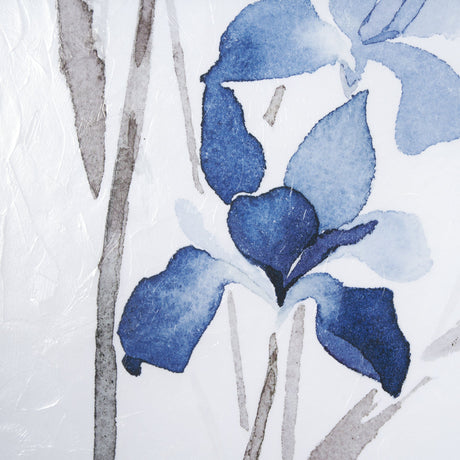 Blue Iris II by Mercana Studio a Hand Embellished Textured Framed Art Print Matted under Glass by Mercana at Eve Furniture
