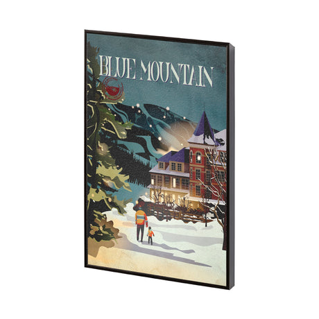 Blue Mountain by Mercana Studio a Hand Embellished Textured Framed Art Print by Mercana at Eve Furniture