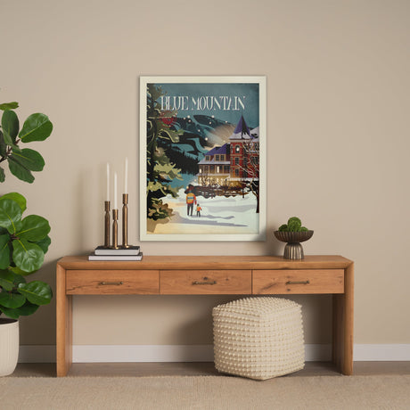 Blue Mountain by Mercana Studio a Hand Embellished Textured Framed Art Print by Mercana at Eve Furniture