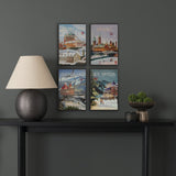 Blue Mountain by Mercana Studio a Hand Embellished Textured Framed Art Print by Mercana at Eve Furniture
