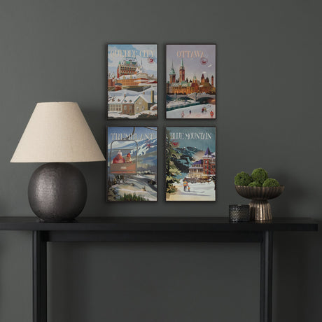Blue Mountain by Mercana Studio a Hand Embellished Textured Framed Art Print by Mercana at Eve Furniture