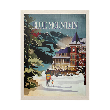 Blue Mountain by Mercana Studio a Hand Embellished Textured Framed Art Print by Mercana at Eve Furniture