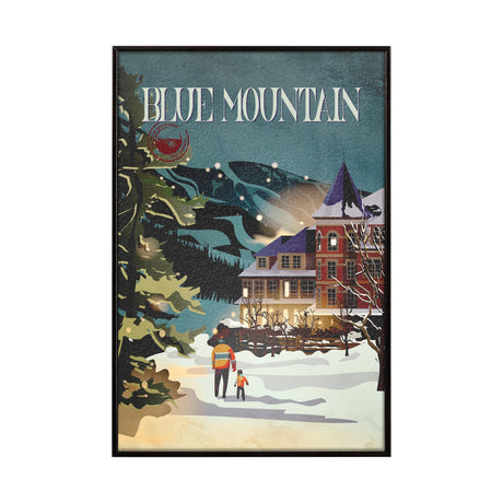 Blue Mountain by Mercana Studio a Hand Embellished Textured Framed Art Print by Mercana at Eve Furniture