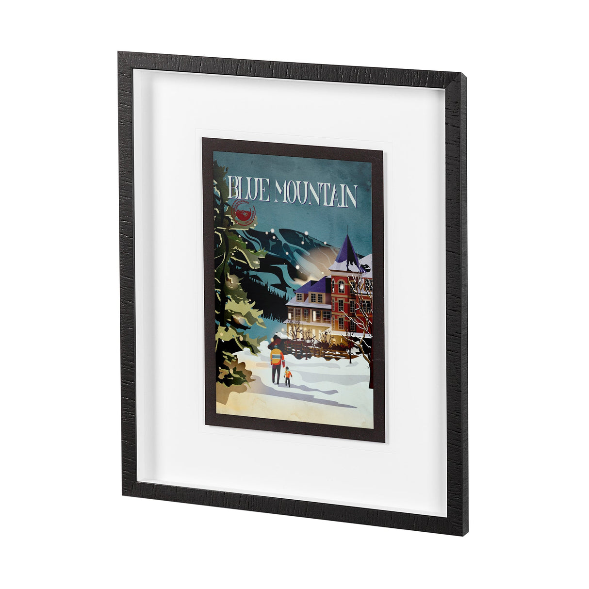 Blue Mountain by Simeng a Framed Art Print Matted under Glass by Mercana at Eve Furniture