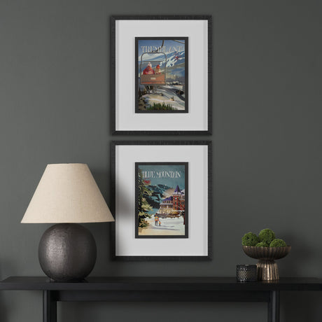 Blue Mountain by Simeng a Framed Art Print Matted under Glass by Mercana at Eve Furniture