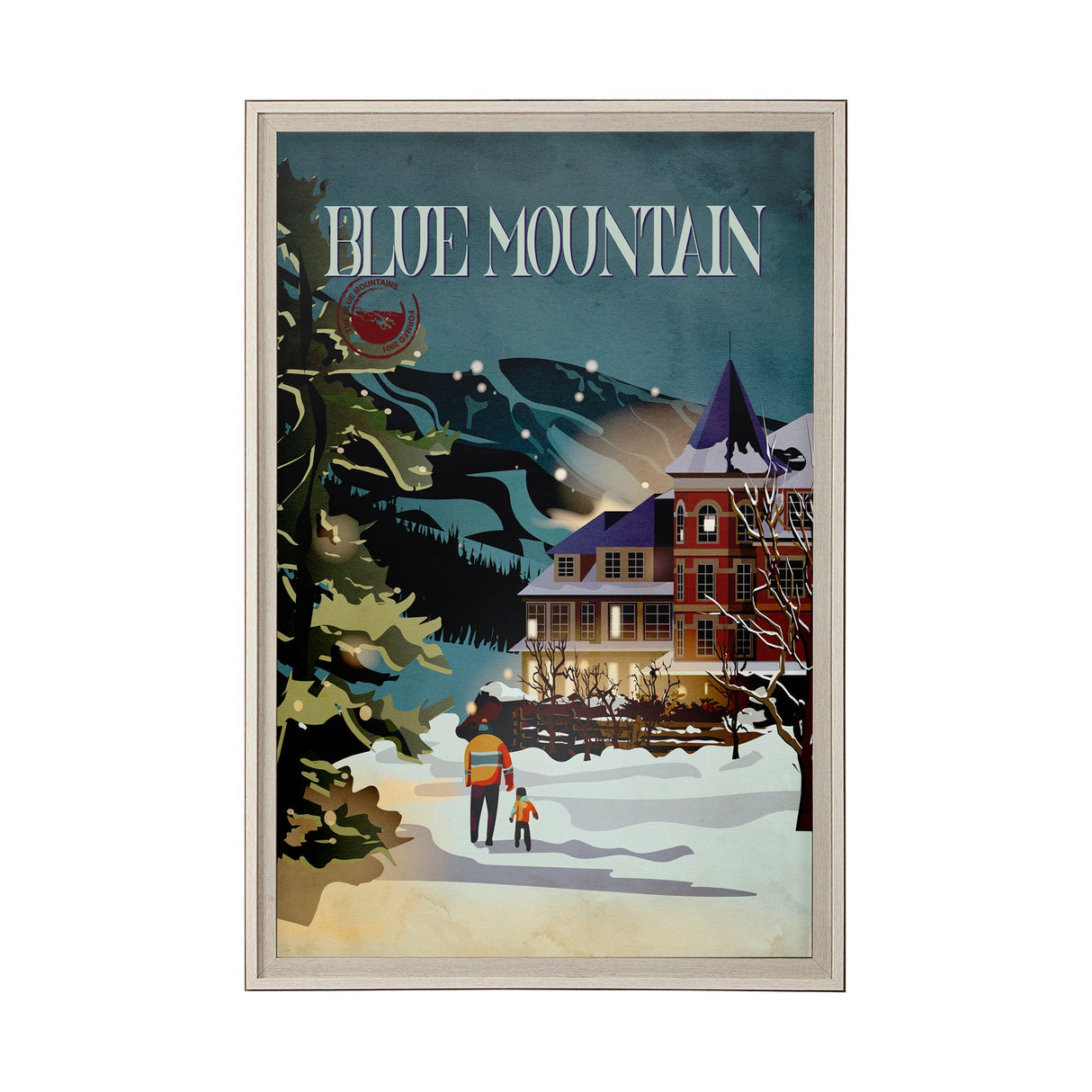 Blue Mountain by Simeng a Framed Art Print Matted under Glass by Mercana at Eve Furniture