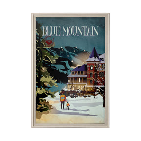 Blue Mountain by Simeng a Framed Art Print Matted under Glass by Mercana at Eve Furniture