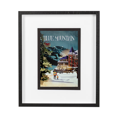 Blue Mountain by Simeng a Framed Art Print Matted under Glass by Mercana at Eve Furniture