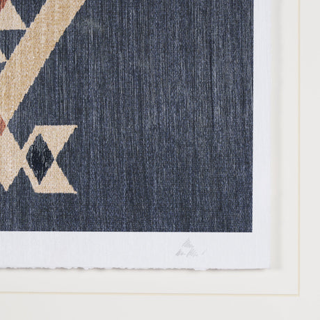 Blue Tapestry I by Mercana Studio a Hand Embelished Textured Framed Art Print Matted under Glass by Mercana at Eve Furniture