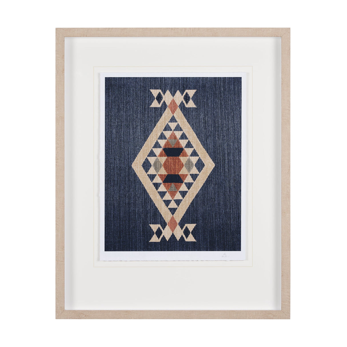 Blue Tapestry I by Mercana Studio a Hand Embelished Textured Framed Art Print Matted under Glass by Mercana at Eve Furniture