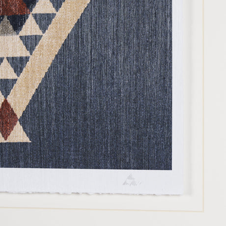 Blue Tapestry II by Mercana Studio a Hand Embelished Textured Framed Art Print Matted under Glass by Mercana at Eve Furniture