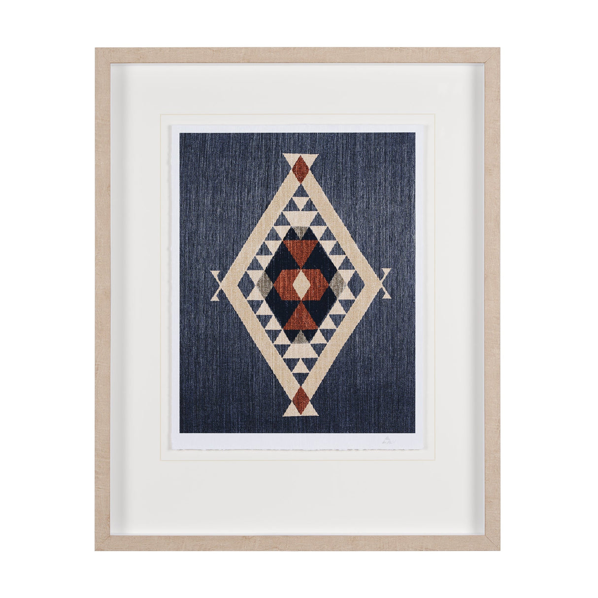 Blue Tapestry II by Mercana Studio a Hand Embelished Textured Framed Art Print Matted under Glass by Mercana at Eve Furniture
