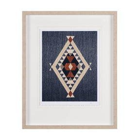 Blue Tapestry II by Mercana Studio a Hand Embelished Textured Framed Art Print Matted under Glass by Mercana at Eve Furniture