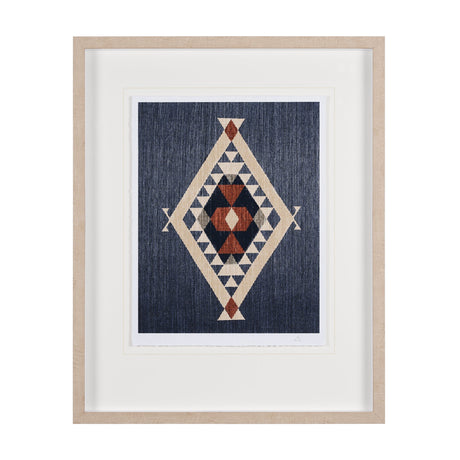 Blue Tapestry II by Mercana Studio a Hand Embelished Textured Framed Art Print Matted under Glass by Mercana at Eve Furniture