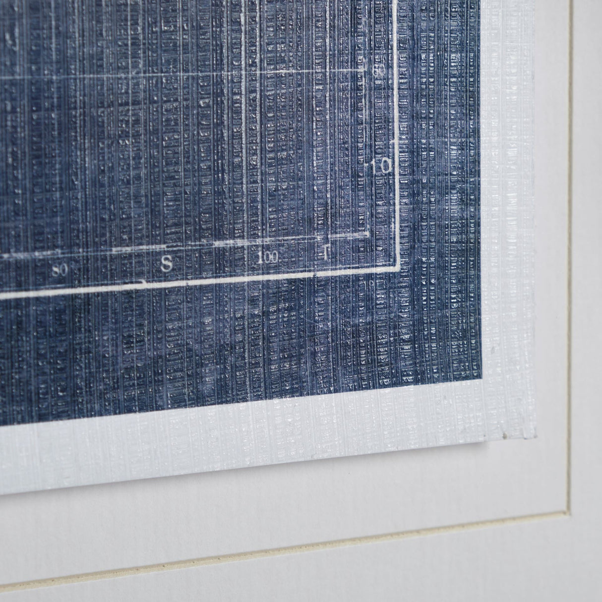 Blueprint World Map by Sue Schlabach a Hand Embellished Textured Framed Art Print Matted under Glass by Mercana at Eve Furniture