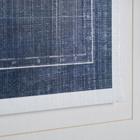 Blueprint World Map by Sue Schlabach a Hand Embellished Textured Framed Art Print Matted under Glass by Mercana at Eve Furniture
