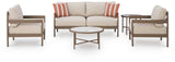 Bluff Trail Beige Outdoor Loveseat/Chairs/Tables Set (Set of 5) by Ashley at Eve Furniture