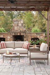 Bluff Trail Beige Outdoor Loveseat/Chairs/Tables Set (Set of 5) by Ashley at Eve Furniture