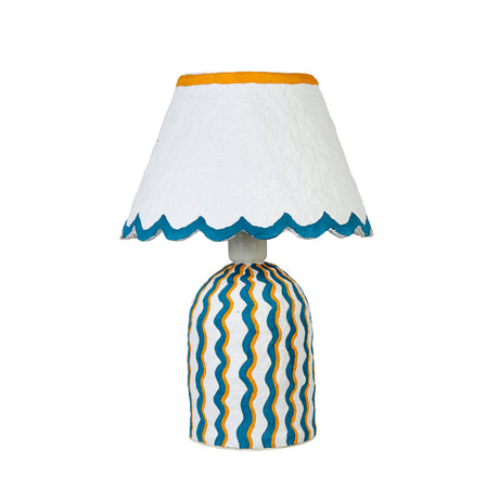 Blum Scalloped Cotton Mache Table Lamp by TOV Furniture at Eve Furniture