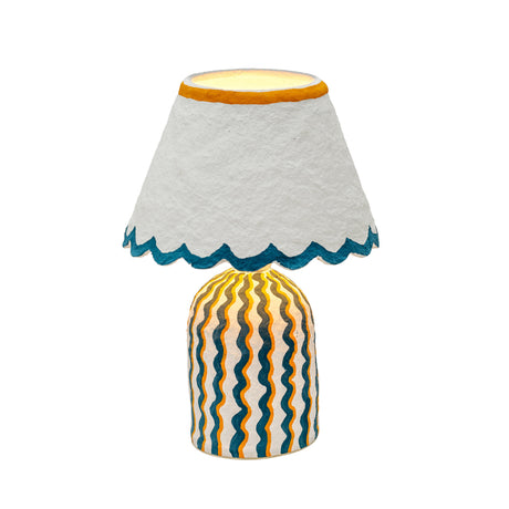 Blum Scalloped Cotton Mache Table Lamp by TOV Furniture at Eve Furniture