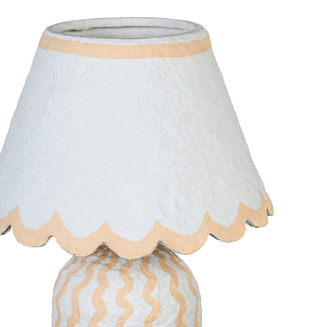 Blum Scalloped Cotton Mache Table Lamp by TOV Furniture at Eve Furniture