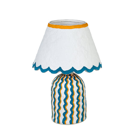 Blum Scalloped Cotton Mache Table Lamp by TOV Furniture at Eve Furniture