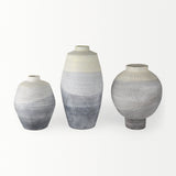 Blume 10H Off-White w/ Gray Textured Vase by Mercana at Eve Furniture