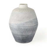 Blume 10H Off-White w/ Gray Textured Vase by Mercana at Eve Furniture