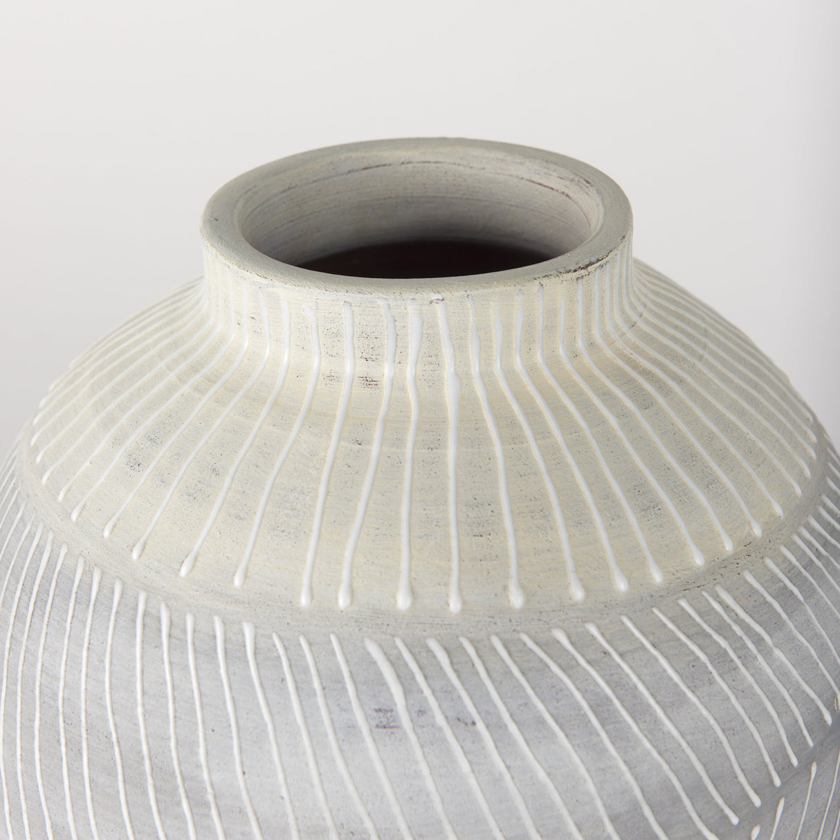 Blume 12.5H Off-White w/ Gray Textured Vase by Mercana at Eve Furniture