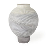 Blume 12.5H Off-White w/ Gray Textured Vase by Mercana at Eve Furniture