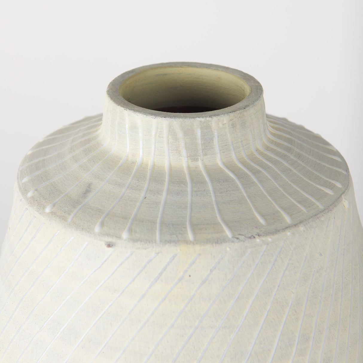 Blume 16.5H Off-White w/ Gray Textured Vase by Mercana at Eve Furniture
