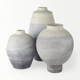 Blume 16.5H Off-White w/ Gray Textured Vase by Mercana at Eve Furniture